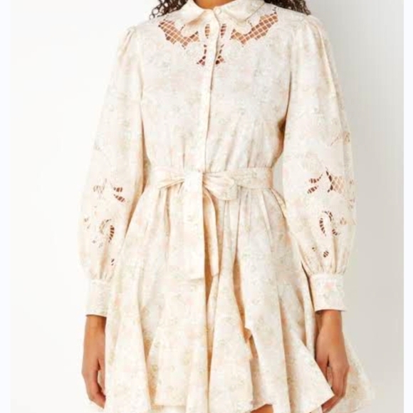 Maje Rebelia Floral Cotton Shirt Dress In Pink Flower - Picture 3 of 8